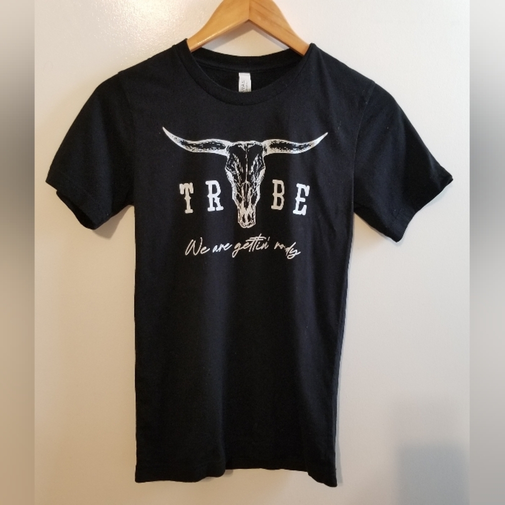 Bella Canvas Tribe Texas Longhorn Tshirt We are Gettin Rowdy Rodeo Cowgirl XS